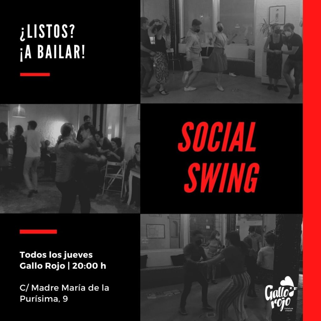 Social Swing es el lugar ideal si te gusta bailar swing y compartir esos momentos con tus amigos y amigas, te esperamos todos los jueves en el Gallo Rojo. 