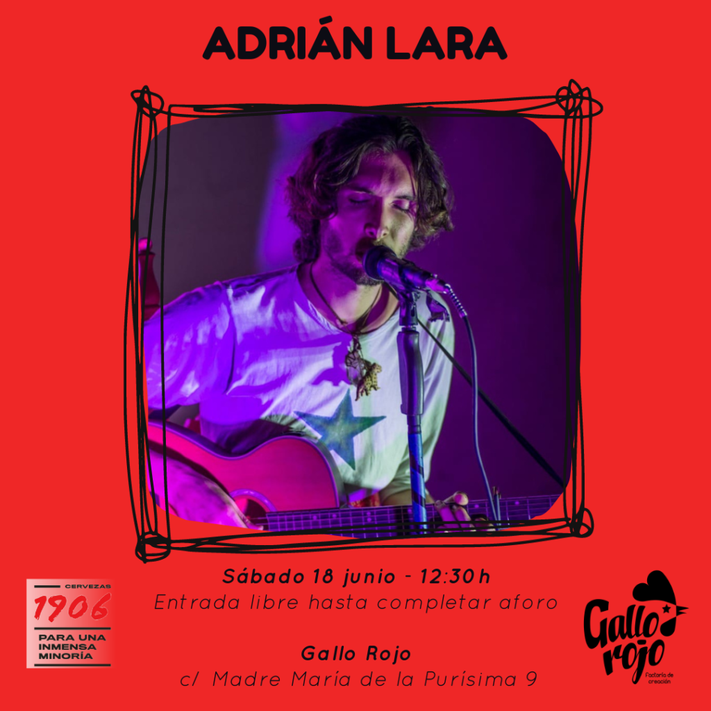 Adrián Lara es un joven cantautor sevillano, viajero cuya música nos revela las tierras donde ha vivido: el rasgueo de la rumba andaluza, el ritmo de la polca paraguaya, el 