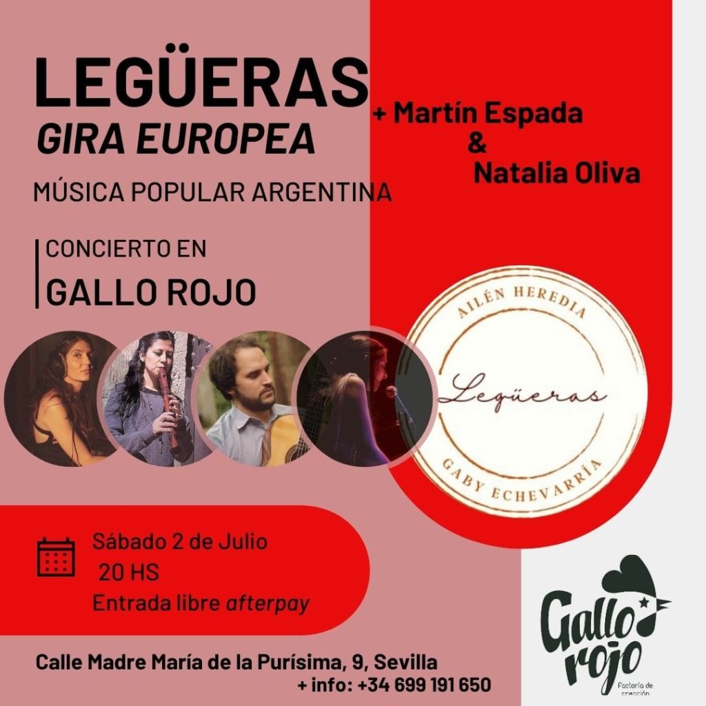 Dúo Legüeras + Martín Espada y Natalia Oliva. Música popular argentina.